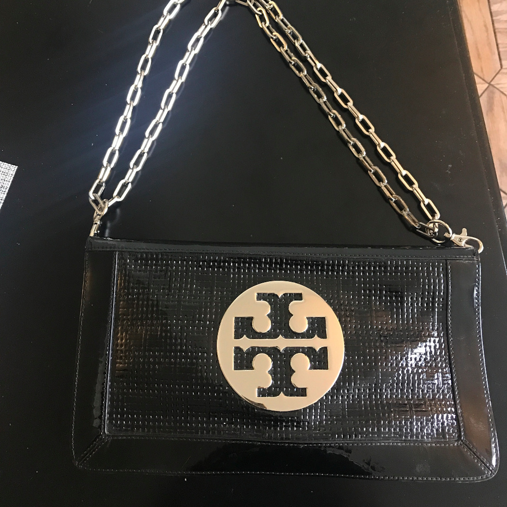 Tory Burch Black Patent Clutch Purse